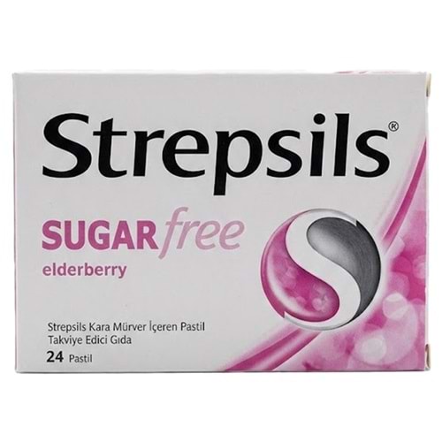Strepsils Elderberry Aromalı Şekersiz Pastil 24Lü (Karamürver)