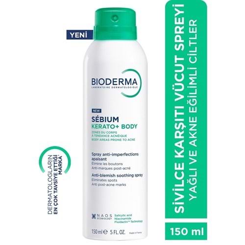 Bioderma Sebium Kerato+ Body Sprey Vücut Aknesi Karşıtı 150 mL