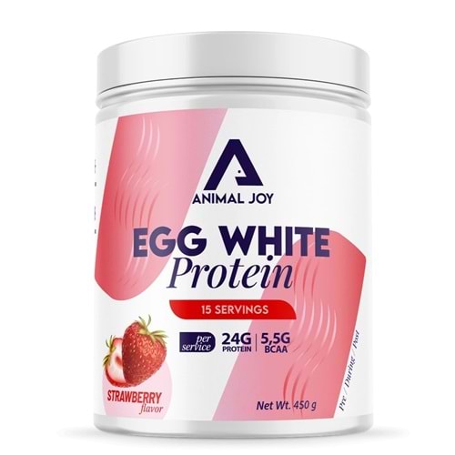 Animal Joy Egg White Protein Çilek Aromalı 450 gr/ 15 Servis