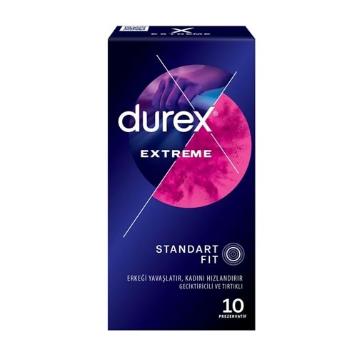 Durex Extreme 10lu Prezervatif, Standart Fit