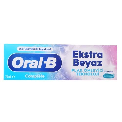 Oral-B Diş Macunu Ekstra Beyaz Plak Önleyici 75Ml