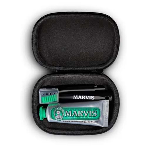 Marvis Travel Set (Classic Strong Mint 25 mL Diş Macunu + Diş Fırçası)