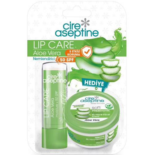 Cire Aseptine Aloe Vera Lip Stick 4,5gr + Aloe Vera El Kremi 30 Ml