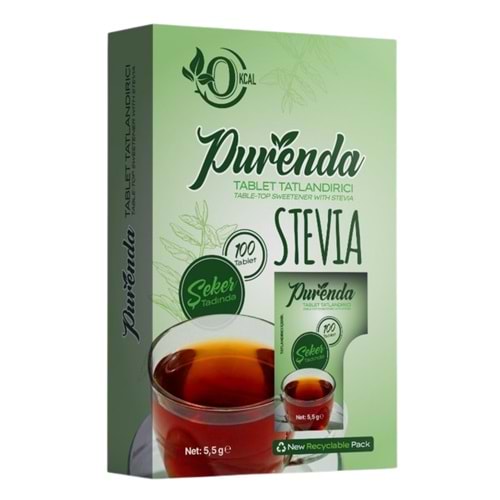 Purenda Stevia Tatlandırıcı, 100 Tablet