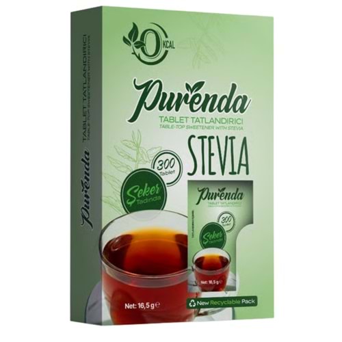 Purenda Stevia Tatlandırıcı, 300 Tablet