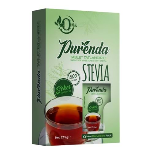 Purenda Stevia Tatlandırıcı, 500 Tablet