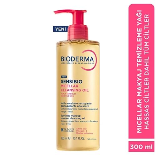 Bioderma Sensibio Micellar Cleansing Oil Yüz ve Göz Makyaj Temizleyici 300 mL