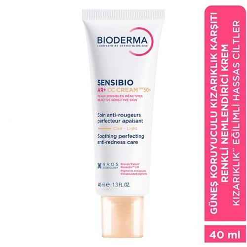 Bioderma Sensibio AR+ CC Cream SPF50+ Kızarıklık Karşıtı Krem 40 mL, Renkli