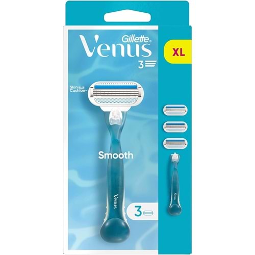 Gillette Venüs Smooth XL Tıraş Bıçağı 3 Bıçaklı + 3 Yedek Başlık