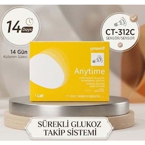 Anytime CT-312C Sürekli Glikoz İzleme Sensörü 14Gün