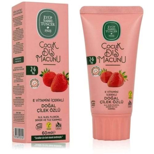 Eyüp Sabri Tuncer Çocuk Diş Macunu Doğal Çilek Özlü 60 Ml 2-6Yaş