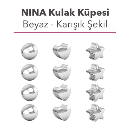 Nına Küpe Gümüş Üzerine Kristal Gümüş Taş (12Lı Kartela)