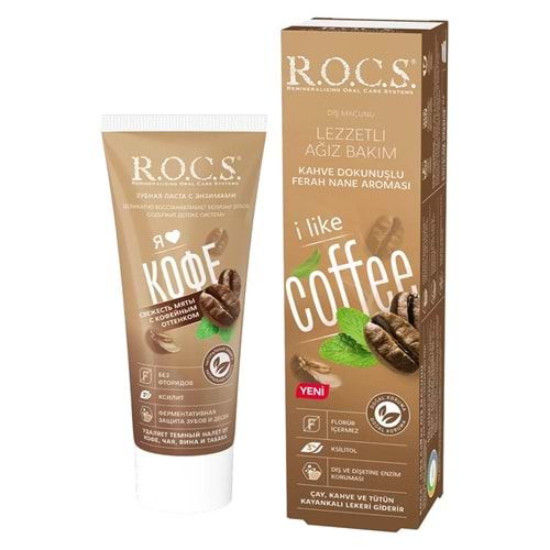Rocs Diş Macunu I Like Coffee Kahve ve Tütün Lekelere Karşı 60 mL