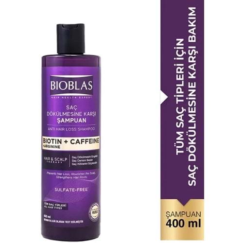 Bioblas Biotin & Caffeine Saç Dökülmesine Karşıtı Şampuan 400 mL