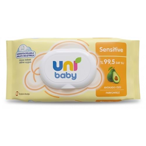 Uni Baby Sensitive Avokado Özlü Islak Mendil, 90 Adet