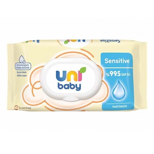 Uni Baby Sensitive Parfümsüz Islak Mendil, 90 Adet