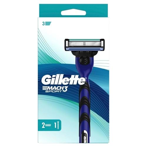 Gillette Mach3 Sport Tıraş Bıçağı + 2'li Yedek Başlık