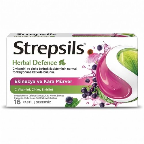 Strepsils Herbal Ekinezya ve Karamürver Pastil 16Lı (Yeni)