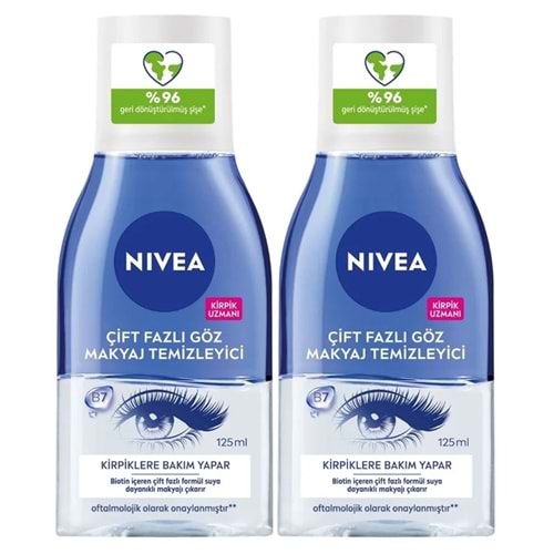 Nivea Çift Etkili Göz Makyaj Temizleme Suyu 2x125 mL