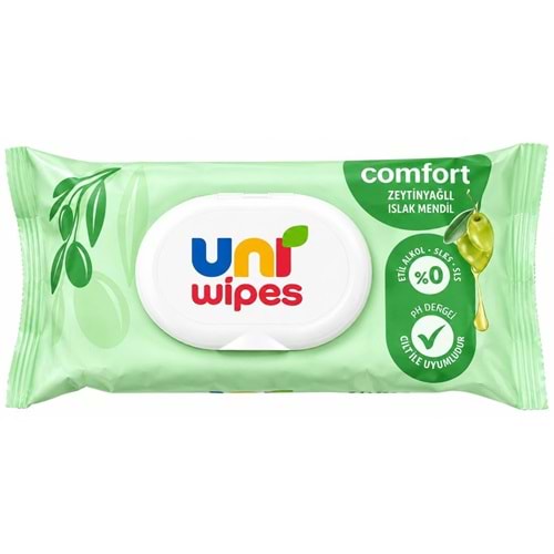 Uni Baby Comfort Zeytinyağlı Islak Mendil, 90 Adet