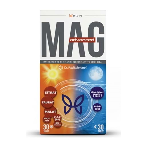 Haver Mag Advanced Magnezyum ve B6 Vitamin, 30 + 30 Tablet