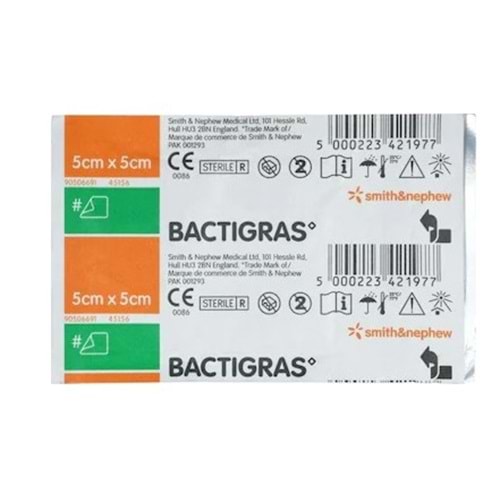 Bactigras Antiseptik Sargı Yara Bakım Örtüsü 5cm*5cm