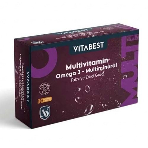 Vitabest Multivitamin, Multimineral ve Omega 3 Takviye Edici Gıda 30 Kapsül