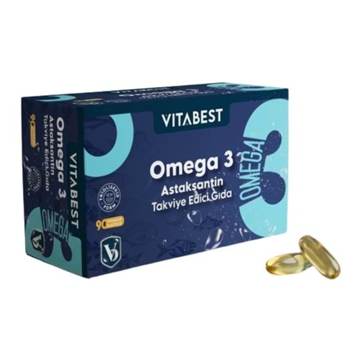 Vitabest Omega 3 ve Astaksantin içeren Takviye Edici Gıda (90 Kapsül)