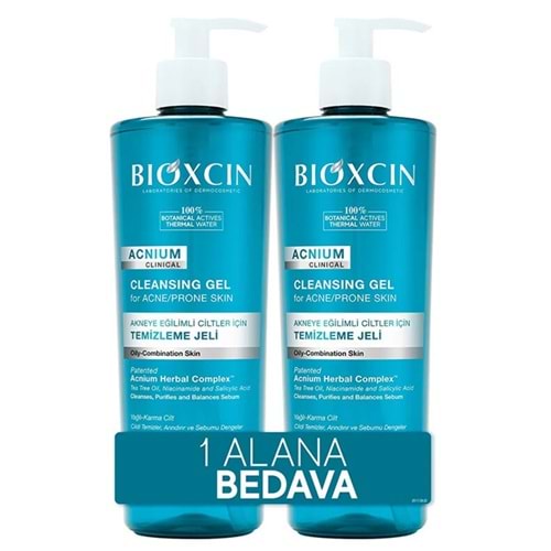 Bioxcin Acnium Sebum Dengeleyici Yüz Yıkama Jeli (2x 500 mL) - 1 Alana 1 Bedava