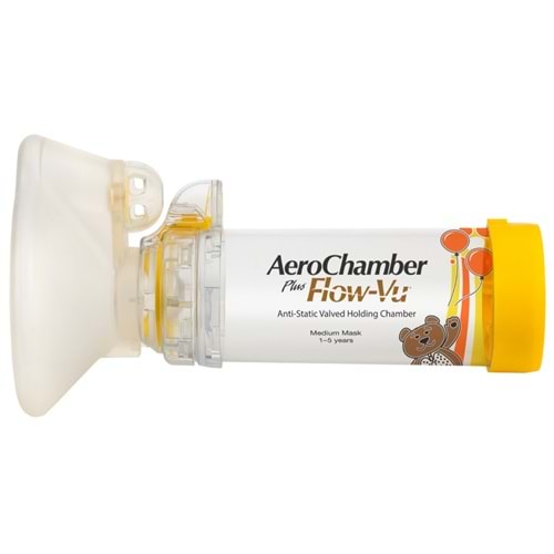Aerochamber Plus Flow-Vu Chamber, Sarı (1-5 Yaş)