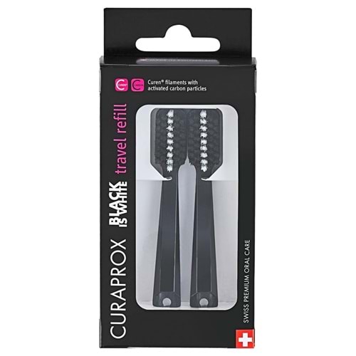 Curaprox Black is White Travel Refill Yedek Başlık 2li