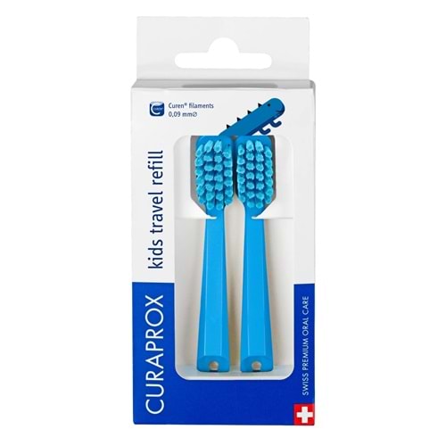 Curaprox Kids Travel Refill Yedek Başlık 2li, Mavi