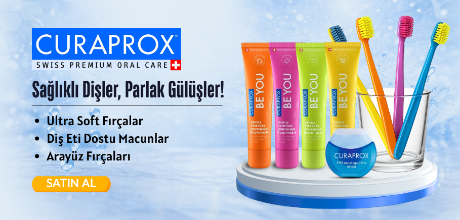 Curaprox ağız bakım ürünleri, diş fırçası ve arayüz fırçası görseli