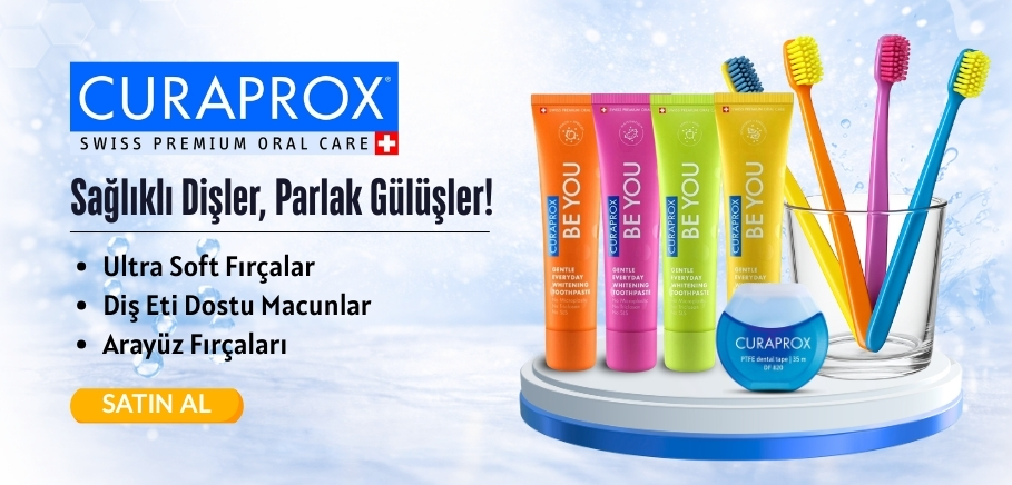 Curaprox ağız bakım ürünleri, diş fırçası ve arayüz fırçası görseli
