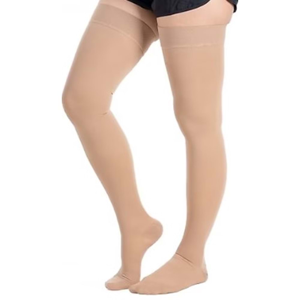Orta Basınç Varis Çorabı Diz Üstü Ucu Kapalı No: 5 (22-30 mmHg)