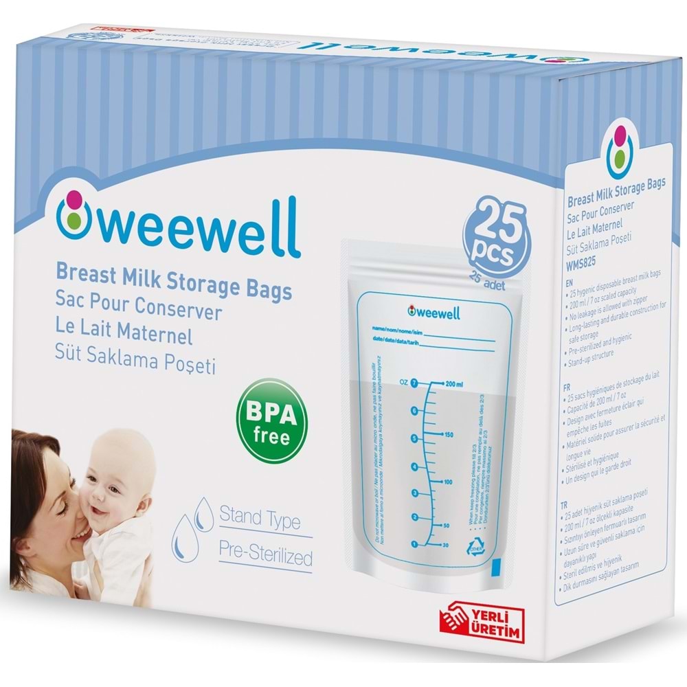 Weewell 25Lı Süt Saklama Posetı