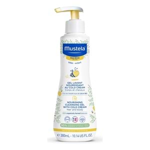 Mustela Cold Cream İçeren Kuru Ciltler için Besleyici Şampuan 300 mL