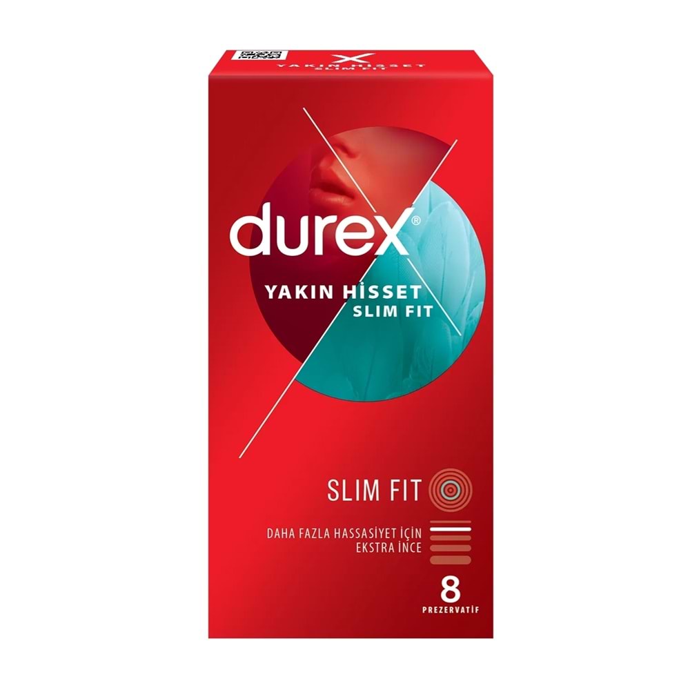 Durex Yakın Hisset Slim 8Li Prezervatif