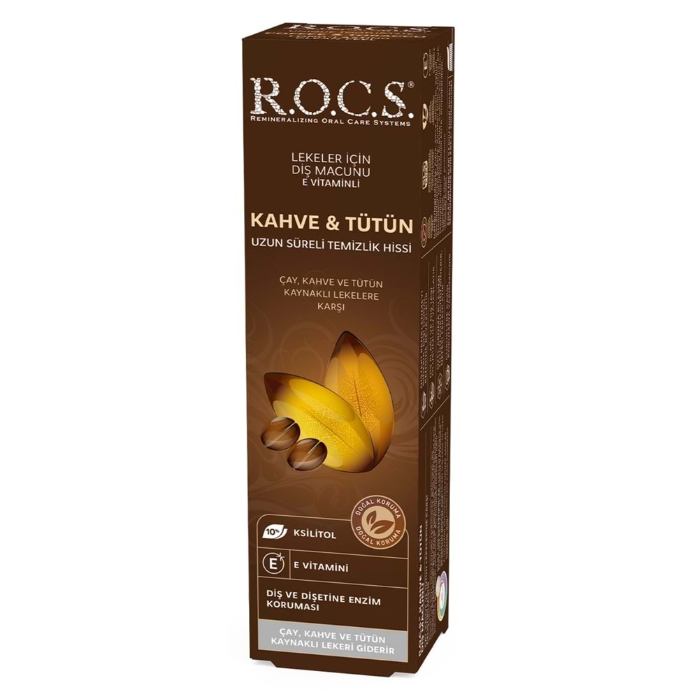 Rocs Diş Macunu Kahve ve Tütün Lekelere Karşı 60 mL / 74gr
