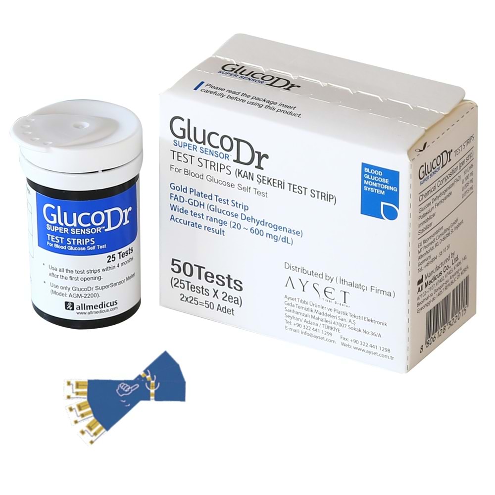 Gluco Dr Şeker Ölçüm Strip 50Li Ayset