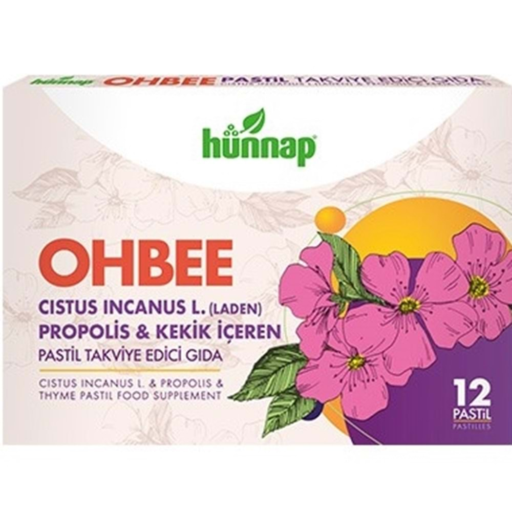 Hünnap Ohbee Cistus Pastil 12 li