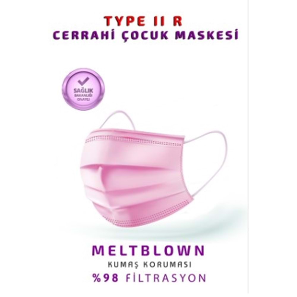 Poetic Çocuk Maskesı 10 Lu Pembe