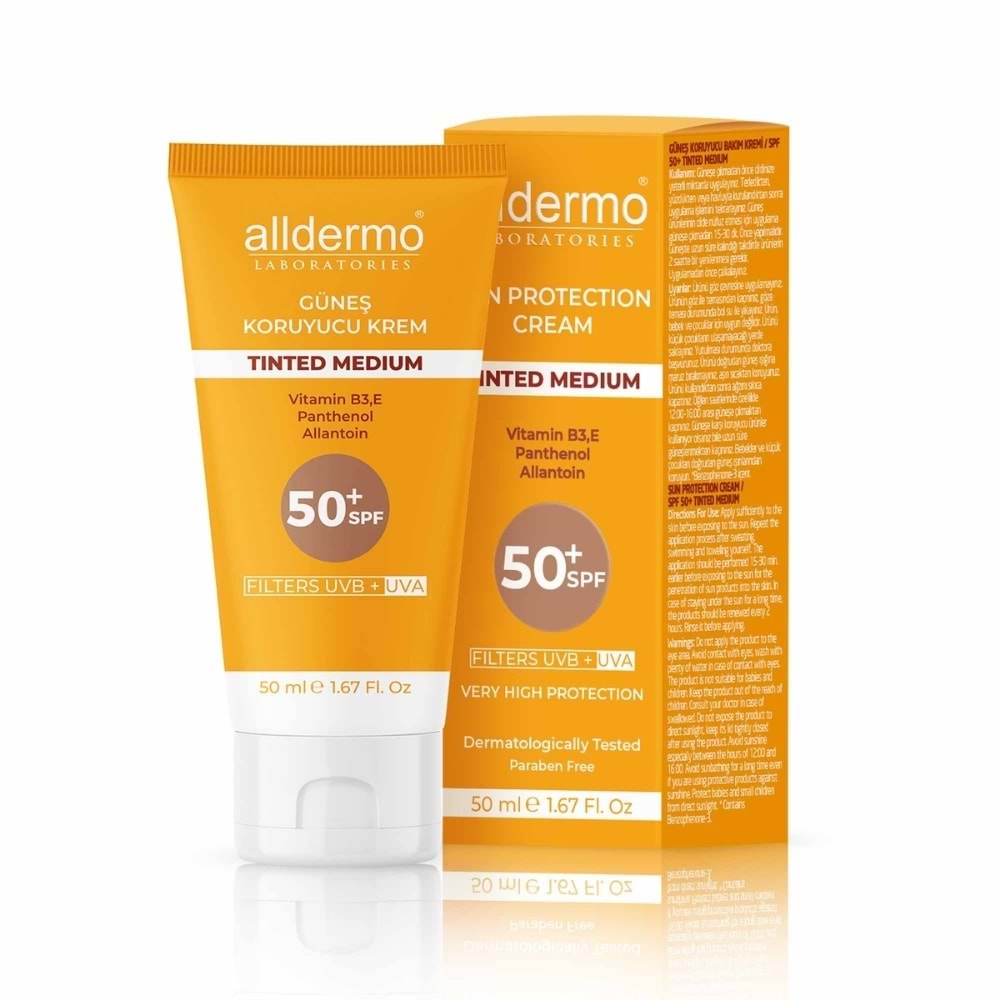 Alldermo Tinted Medium SPF50+ Güneş Kremi 50 mL