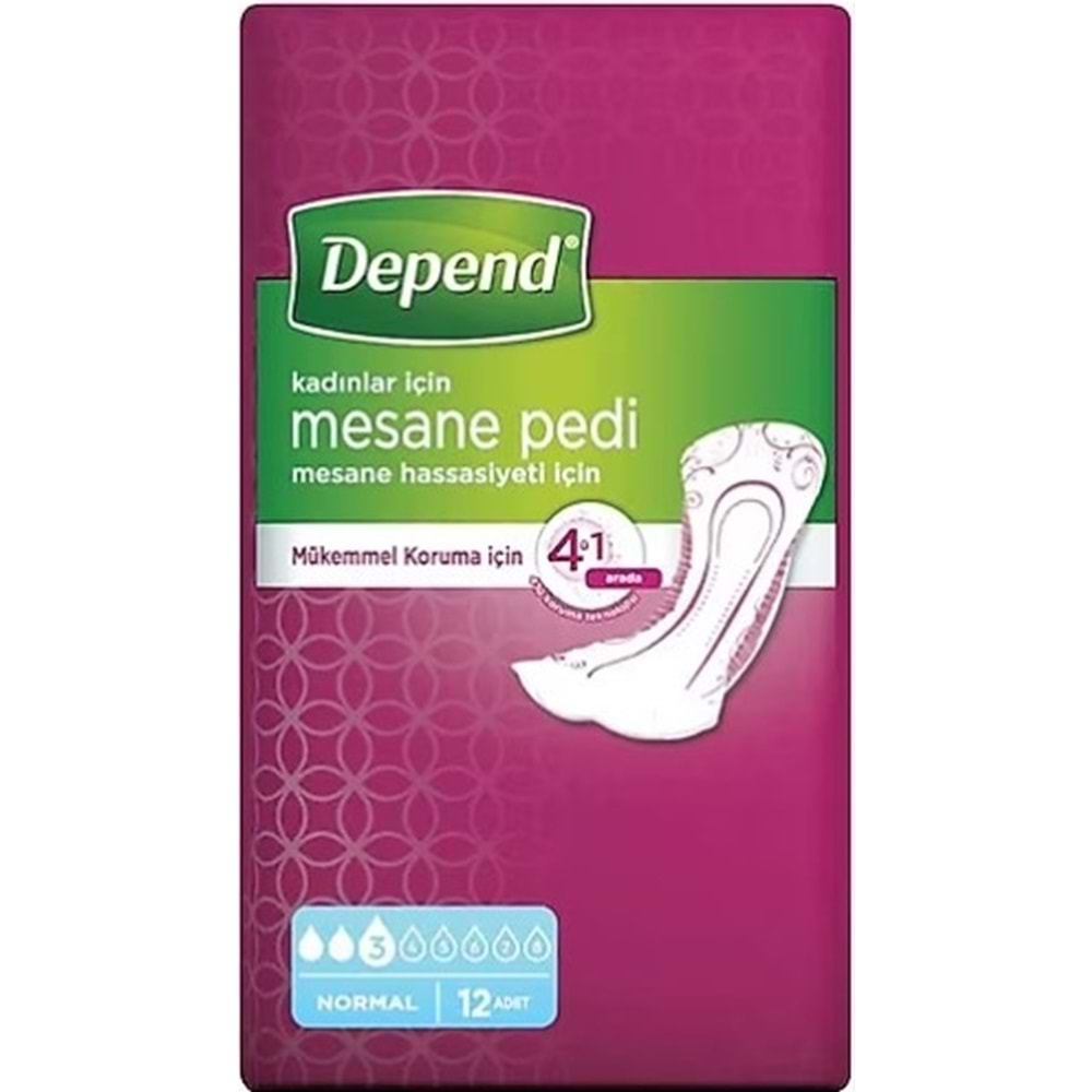Depend Kadın Mesane Pedı Normal 12Lı