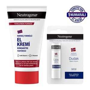 Neutrogena Parfümsüz El Kremi 75 mL + SPF20 Lip Hediyeli 4.8 g