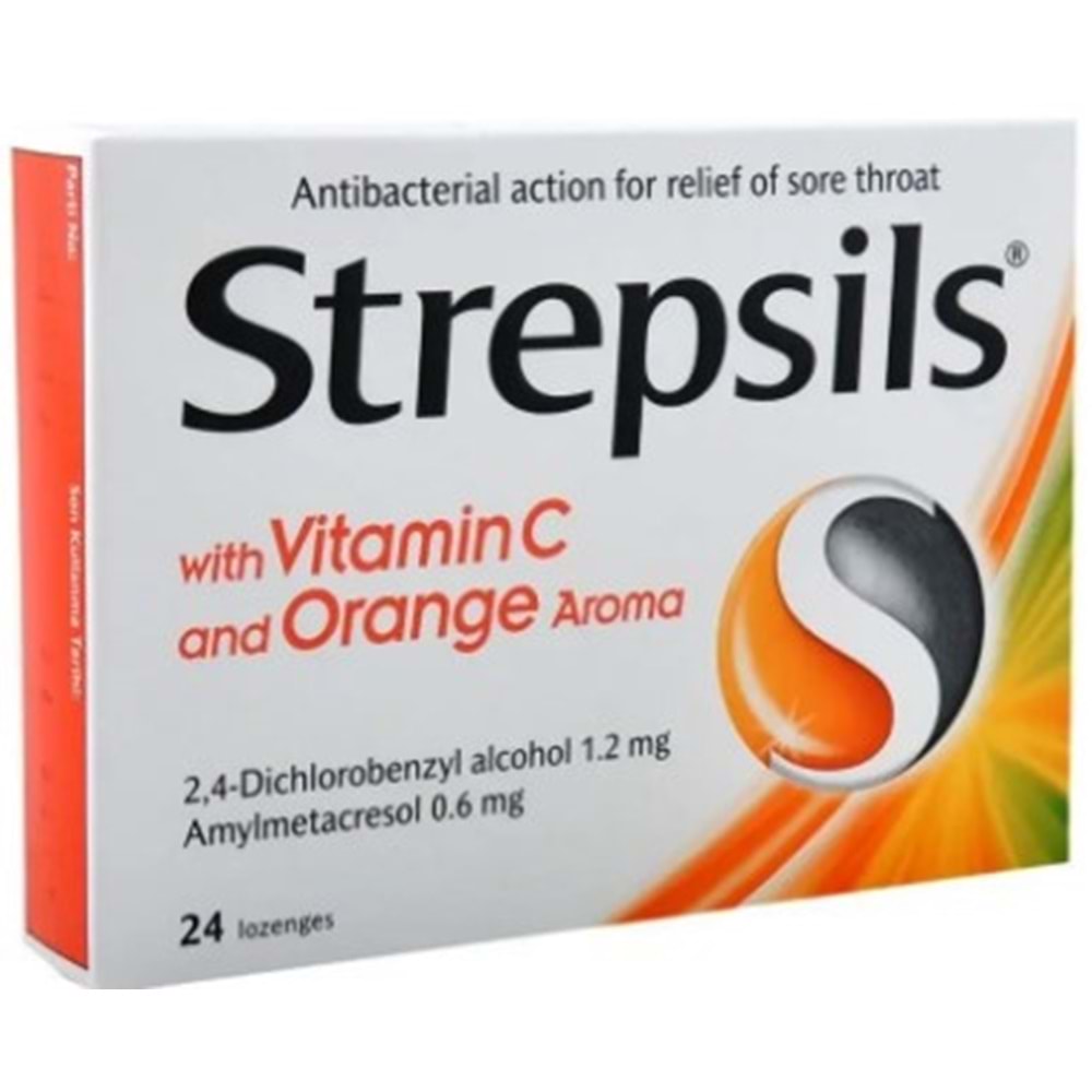 Strepsils C Vitamini ve Portakal Aromalı Pastil 24Lü