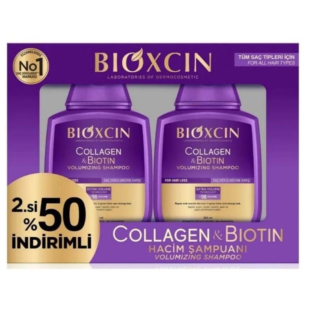 Bioxcin Collogen-Biotin Şampuan 2Lı Avantaj Paket 2*300Ml