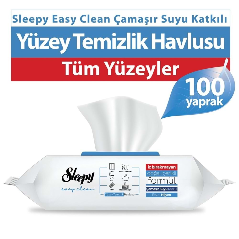 Sleepy Çamaşır Suyu Katkılı Yüzey Temizlik Havlusu 100lü