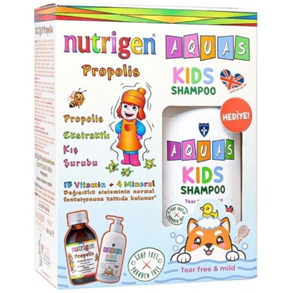Nutrigen Propolis Şurup 200Ml + Aquas Kids Şampuan 250Ml Hediyeli