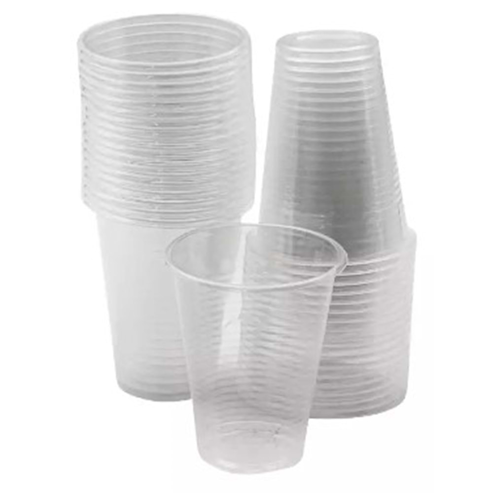 Plastik Bardak Seffaf 100Lü